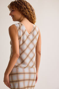 Jenna Plaid Tie Front Vest Detail 4 - Altar'd State