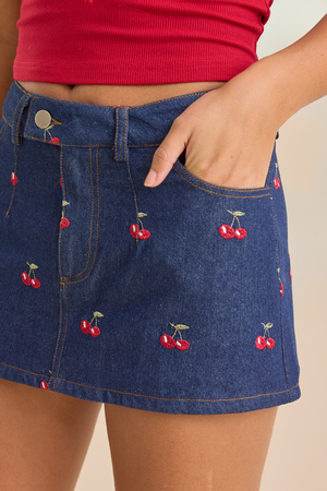 Alaina Embroidered Mini Skirt - Altar'd State - 