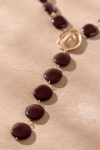 Burgundy Flat Beaded Y Necklace Detail 2 - Altar'd State