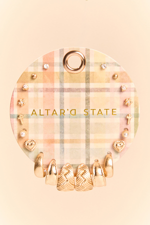 Plaid Mixed Earring Set - Altar'd State - 