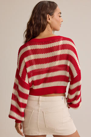 Weston Stripe Open Weave Sweater - Altar'd State - 