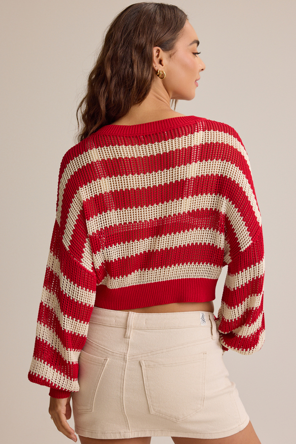 Weston Stripe Open Weave Sweater Detail 6 - Altar'd State