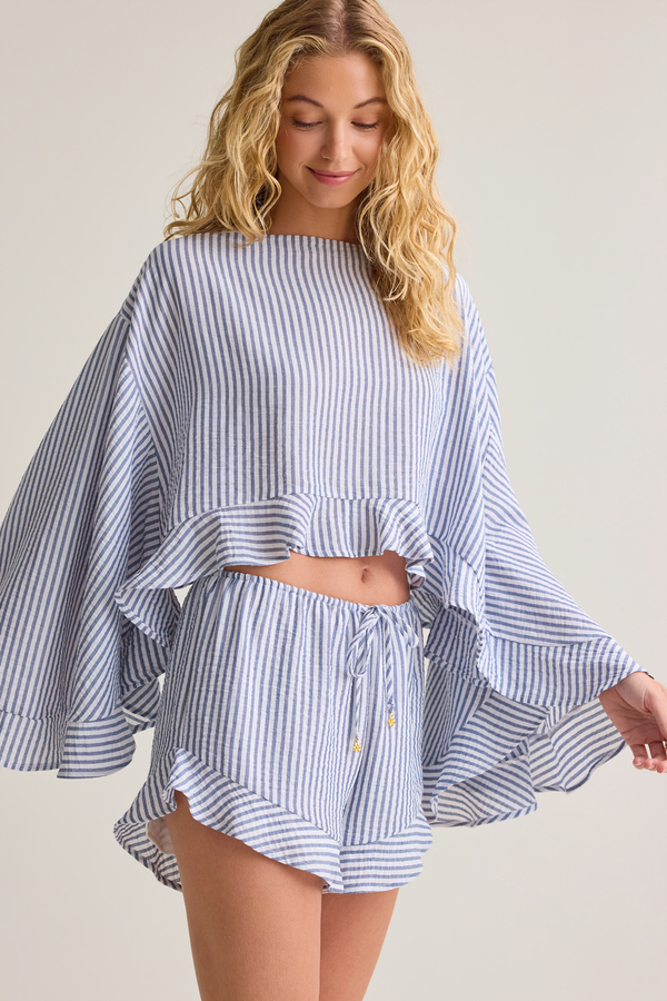 Elliann Stripe Boho Top Detail 4 - Altar'd State