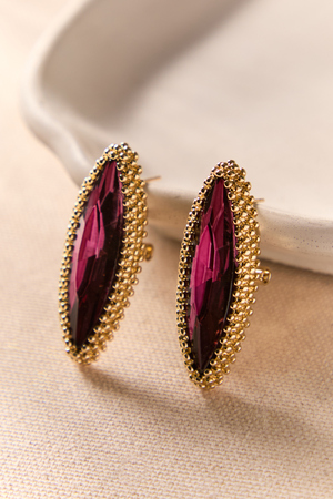 Burgundy Marquise Statement Earrings - Altar'd State - 