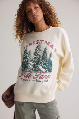 Christmas Tree Farm Graphic Sweatshirt - Altar'd State - 