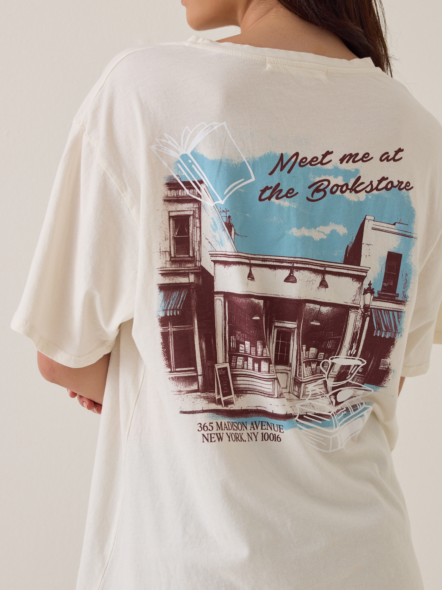 Meet Me at the Bookstore Graphic Tee in White | Altar'd State