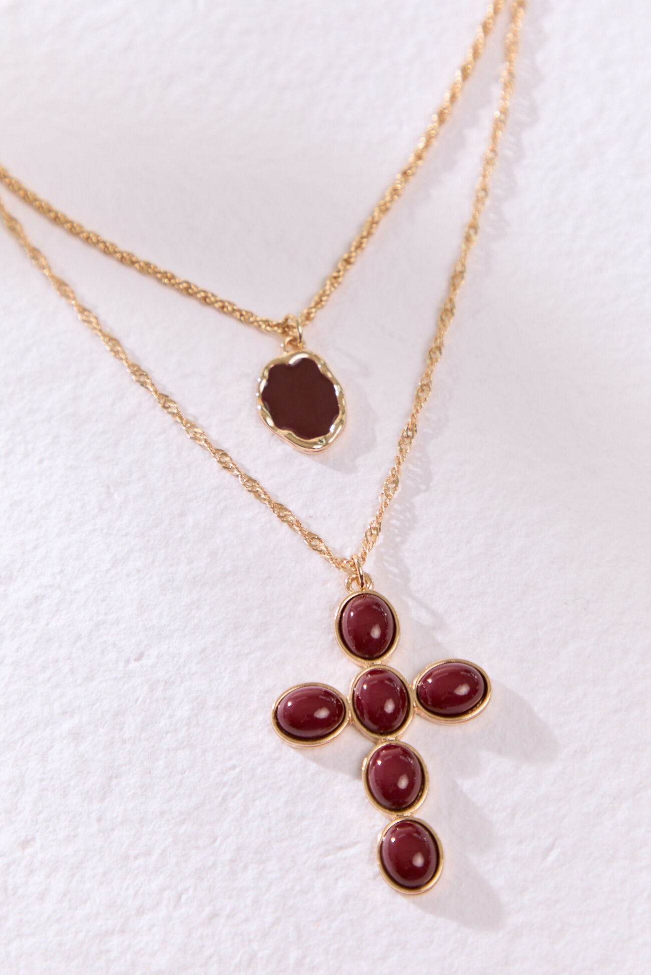 Merlot Cross Necklace