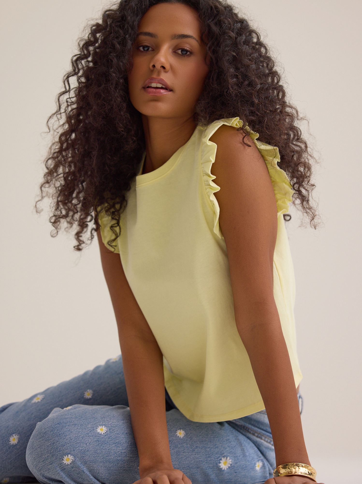 Elaine Ruffle Top in Yellow | Altar'd State