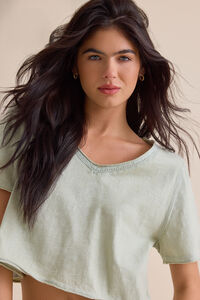 Vera Cropped Lace Tee Detail 3 - Altar'd State
