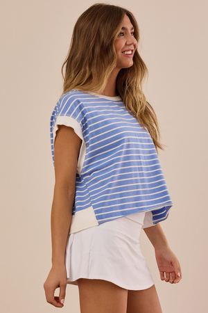 In Motion Stripe Circle Back Tee - Altar'd State - 