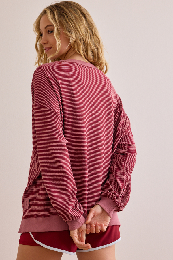 Weekend Stripe V-Neck Detail 4 - Altar'd State