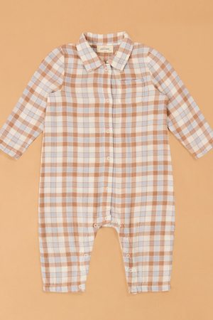Western Plaid Polo Romper - Altar'd State