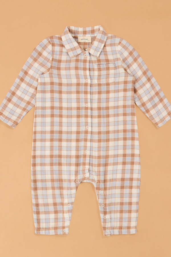 Western Plaid Polo Romper Detail 2 - Altar'd State
