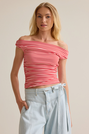 Charla Stripe Boat Neck Top - Altar'd State - 