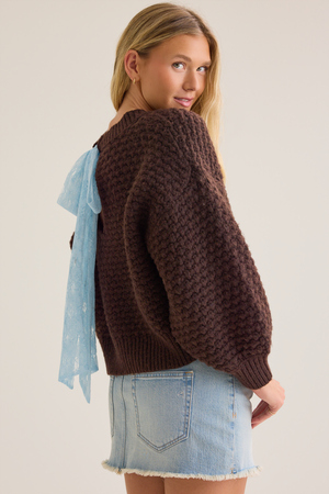 Jo Lace Tie Sweater - Altar'd State - 