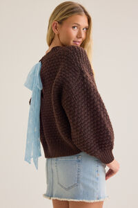 Jo Lace Tie Sweater Detail 4 - Altar'd State