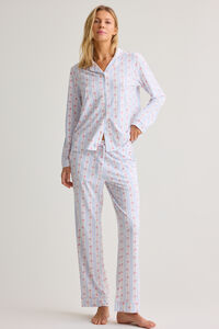 Anna Floral Striped Mama PJ Set Detail 2 - Altar'd State
