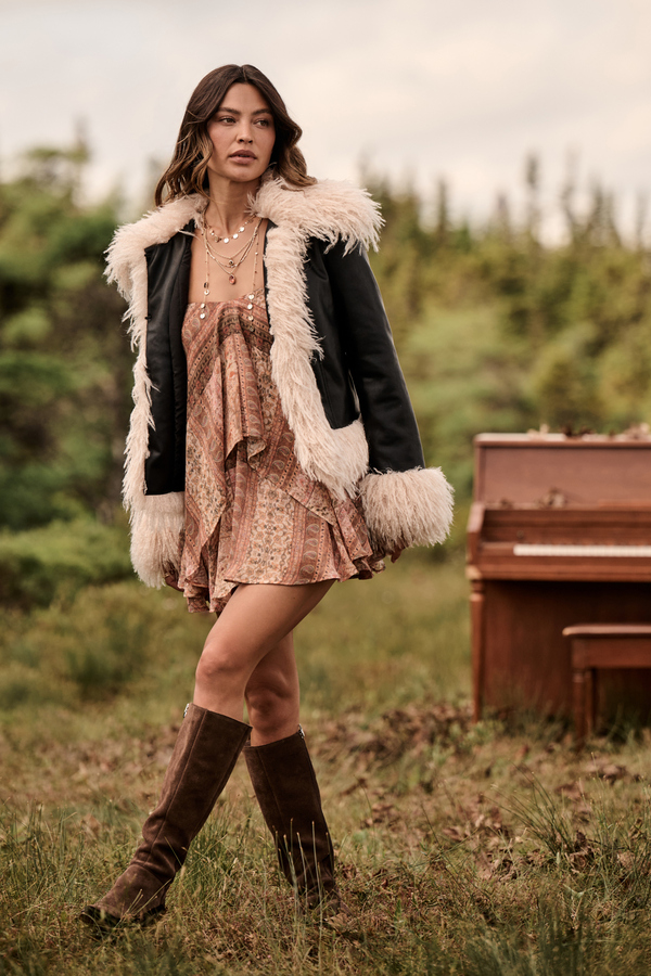 Rosemary Faux Fur Trim Jacket - Altar'd State