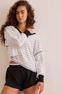 In Motion Circle Back Polka Dot Long Sleeve Tee - Altar'd State