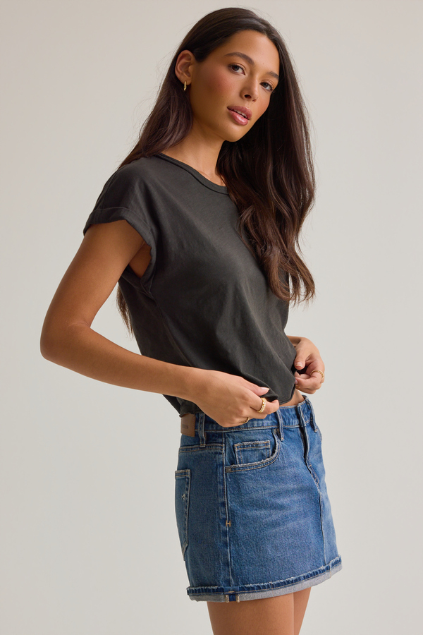 Demi Slub Roll Sleeve Tee Detail 3 - Altar'd State