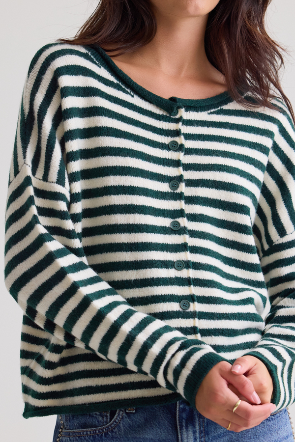 Madeline Striped Cardigan Detail 3 - Altar'd State