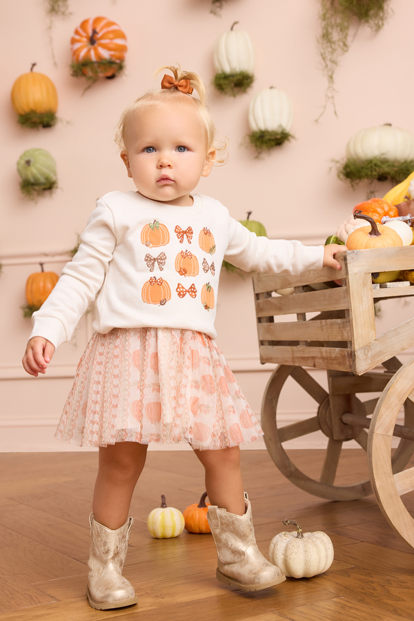 Lucille Pumpkin and Bow Skirt Toddler Set - Altar'd State