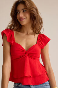 Cressida Flutter Sleeve Babydoll Top Detail 2 - Altar'd State
