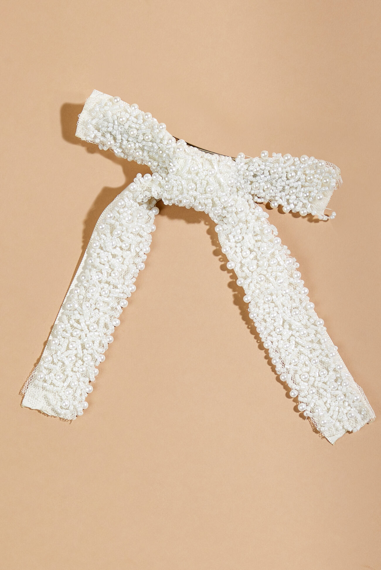 Satin Pearl Hair Bow