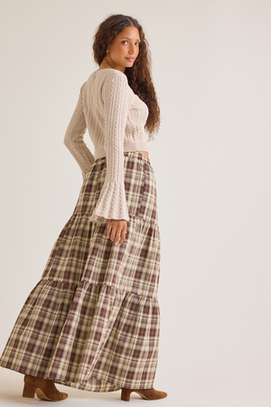 Dorthea Plaid Maxi Skirt - Altar'd State - 