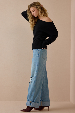 Marisol Boatneck Banded Hem Sweater - Altar'd State