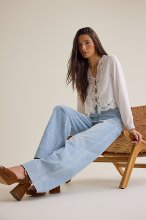 Cleo Stripe Front Pocket Jeans - Altar'd State - 