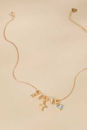 Heart Cross Charm Necklace - Altar'd State - 
