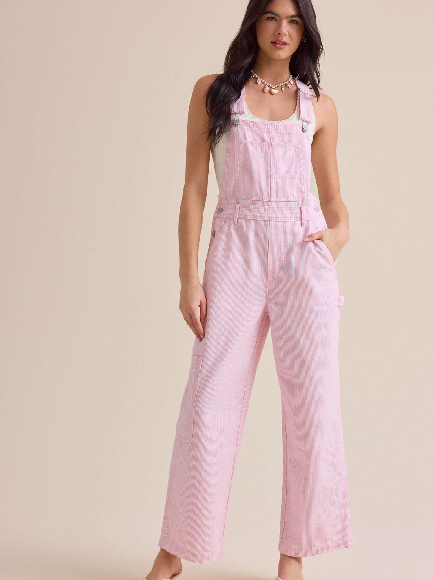 Gilly Overalls in Pink | Altar'd State
