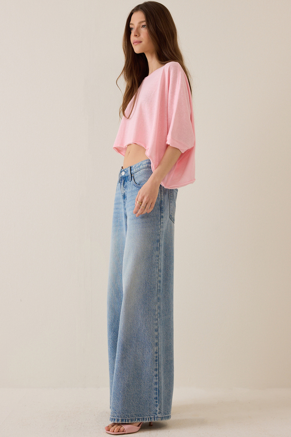 McKenna Oversized Boxy Crop Tee Detail 4 - Altar'd State