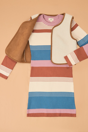 Susannah Striped Dress and Vest Set - Altar'd State - 