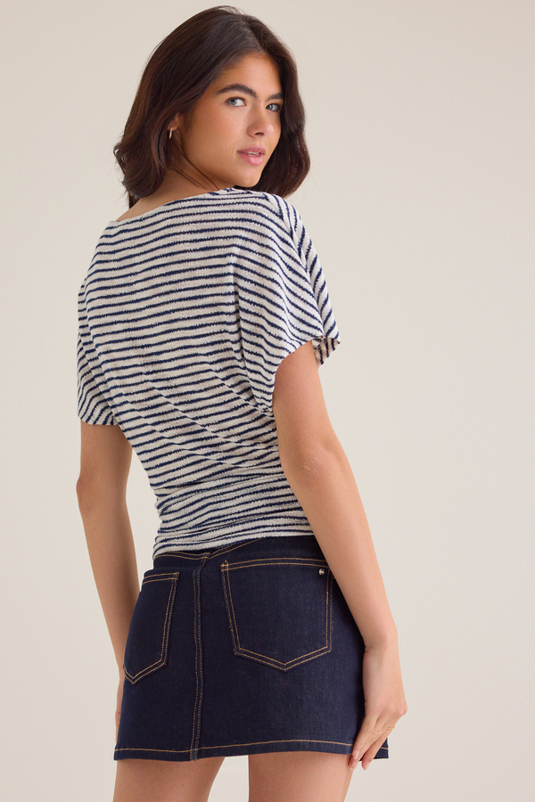 Edith Asymmetrical Stripe Top Detail 5 - Altar'd State
