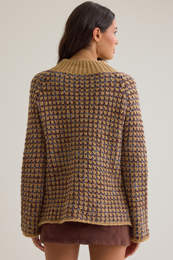 Nancy Textured Mock Neck Sweater Detail 5 - Altar'd State