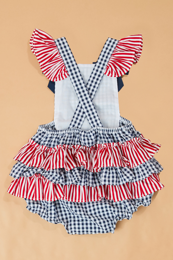 Star-Spangled Gingham Ruffle Sunsuit Detail 3 - Altar'd State