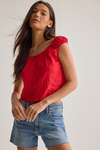 Shari Cherry Denim Shorts Detail 4 - Altar'd State