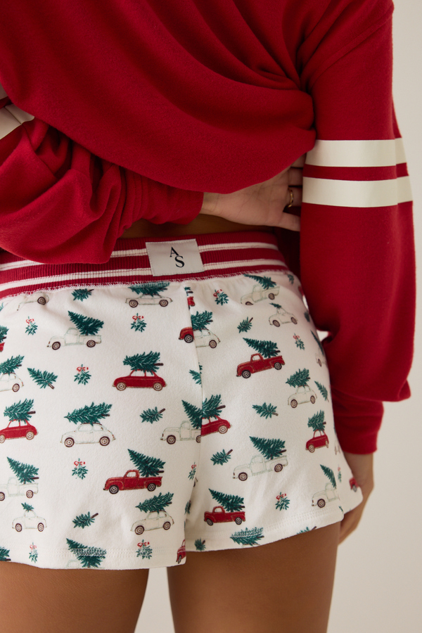 Christmas Cars Lounge Shorts Detail 5 - Altar'd State