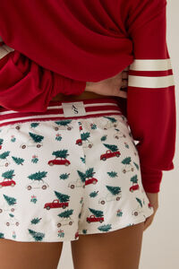 Christmas Cars Lounge Shorts Detail 5 - Altar'd State