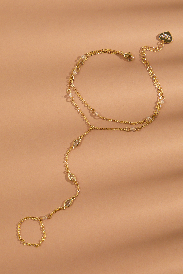 18K Gold Layered Hand Chain Detail 2 - Altar'd State