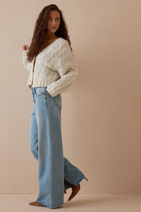 Greer Button Up V-Neck Sweater Detail 4 - Altar'd State