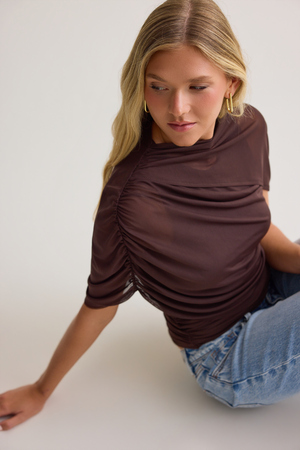 Kael Mesh Shawl Wrap Top - Altar'd State - 
