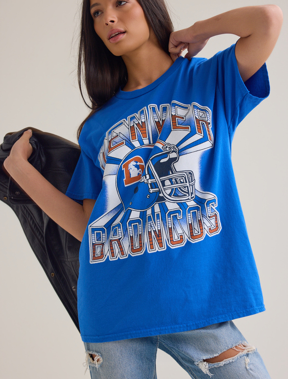 Denver Broncos Oversized Graphic Tee Detail 1 - Altar'd State