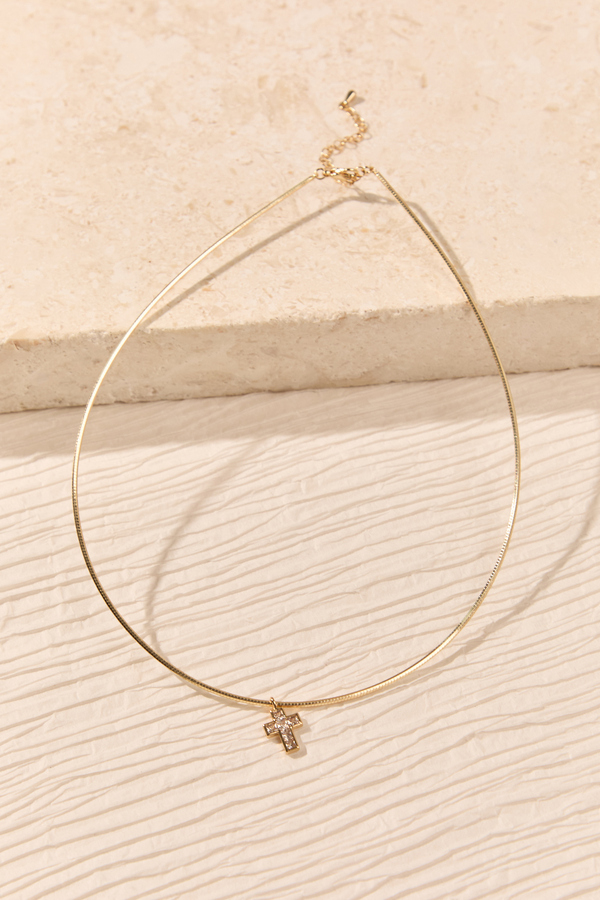 Radiant Grace Cross Necklace Detail 3 - Altar'd State