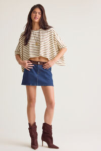Belle Striped Boxy Tee Detail 2 - Altar'd State