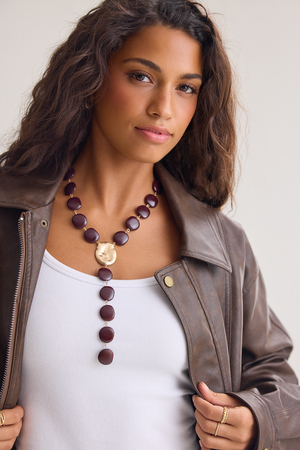 Flat Beaded Y Necklace - Altar'd State - 