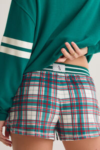 Christmas Plaid Lounge Shorts Detail 5 - Altar'd State