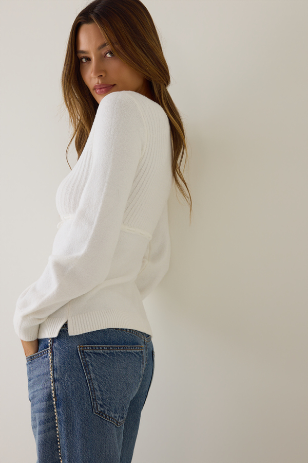 Corinna Square-Neck Babydoll Sweater Detail 3 - Altar'd State